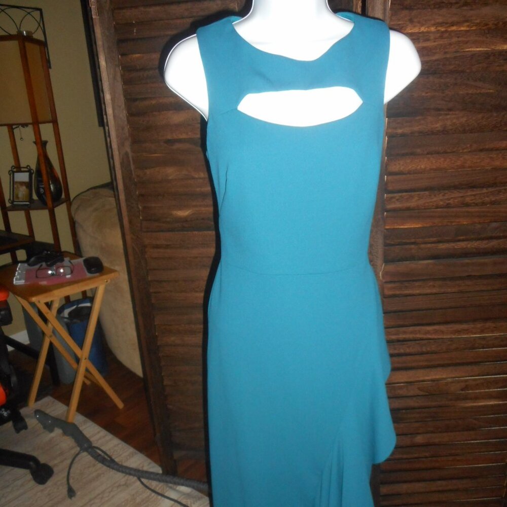 NWOT Betsy & Adam teal dress with cut out size 4